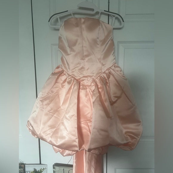 Elegant Pink Strapless Dress - Picture 9 of 11